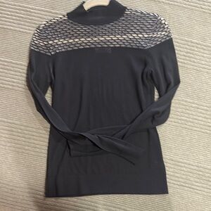 Bailey 44 Black and Cream Mesh Top